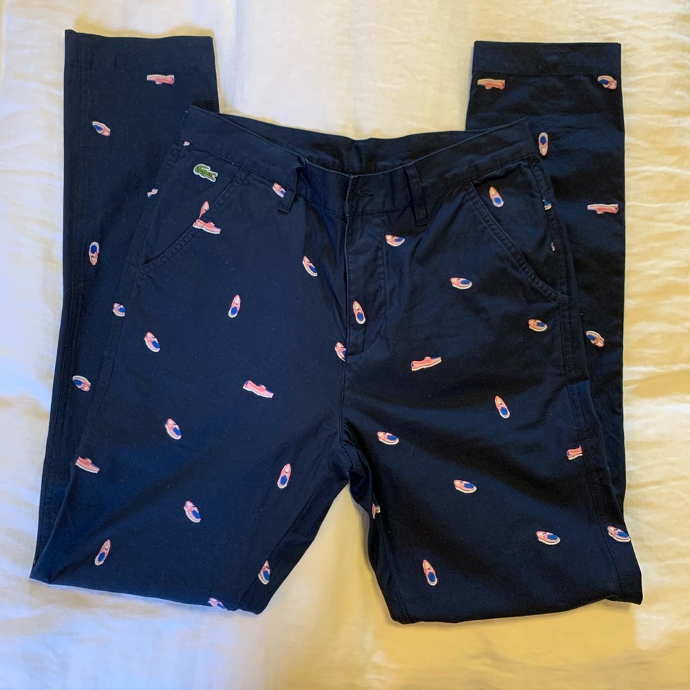 Lacoste Chinos with embroidered boat shoes